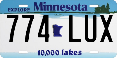 MN license plate 774LUX