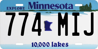 MN license plate 774MIJ