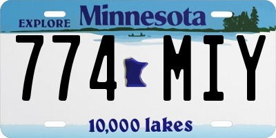 MN license plate 774MIY