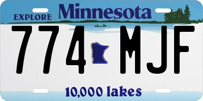 MN license plate 774MJF