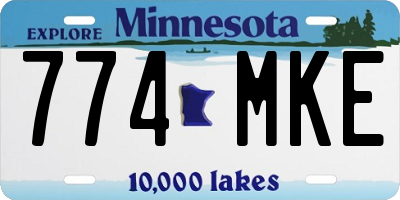 MN license plate 774MKE