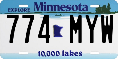 MN license plate 774MYW