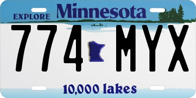 MN license plate 774MYX