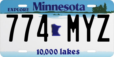 MN license plate 774MYZ
