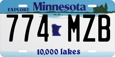 MN license plate 774MZB