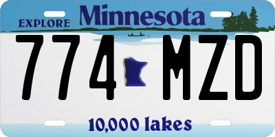 MN license plate 774MZD