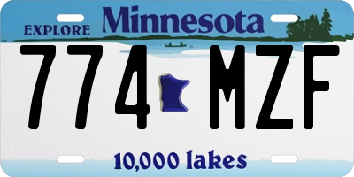 MN license plate 774MZF