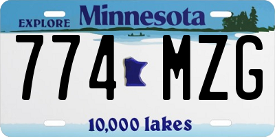 MN license plate 774MZG