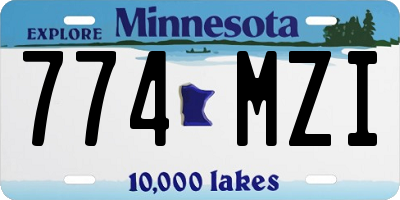 MN license plate 774MZI