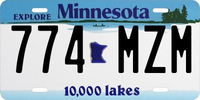 MN license plate 774MZM