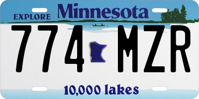 MN license plate 774MZR