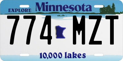 MN license plate 774MZT
