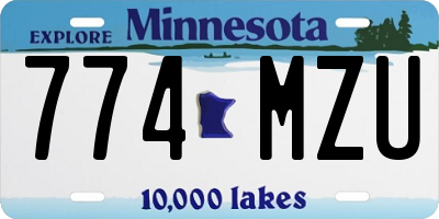 MN license plate 774MZU