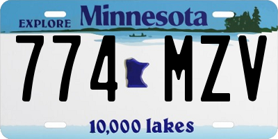 MN license plate 774MZV