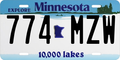MN license plate 774MZW