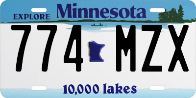 MN license plate 774MZX