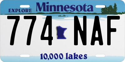 MN license plate 774NAF