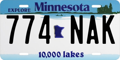 MN license plate 774NAK