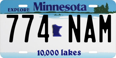 MN license plate 774NAM