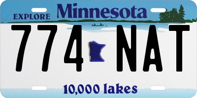 MN license plate 774NAT