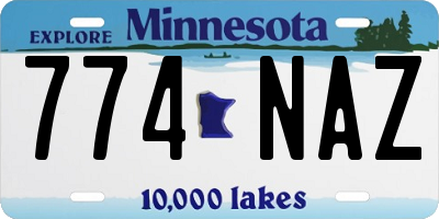 MN license plate 774NAZ