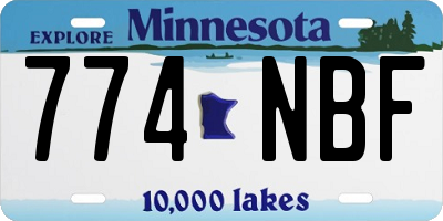 MN license plate 774NBF