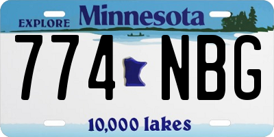 MN license plate 774NBG