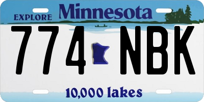 MN license plate 774NBK