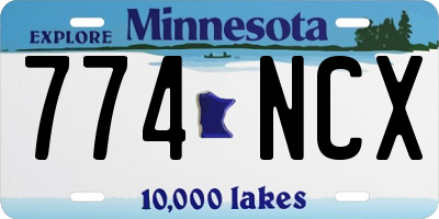 MN license plate 774NCX