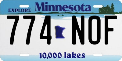 MN license plate 774NOF