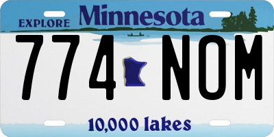 MN license plate 774NOM