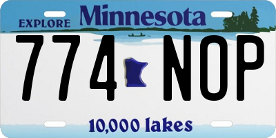 MN license plate 774NOP
