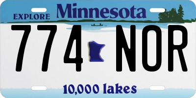 MN license plate 774NOR
