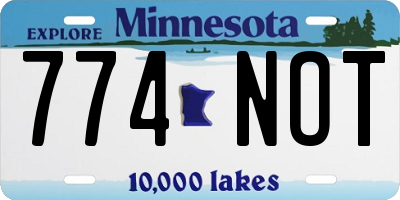 MN license plate 774NOT