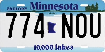 MN license plate 774NOU