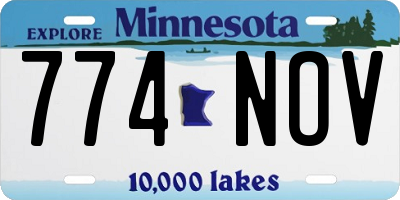 MN license plate 774NOV