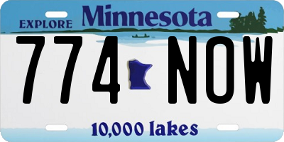 MN license plate 774NOW