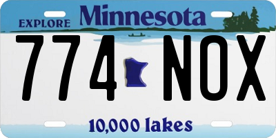MN license plate 774NOX