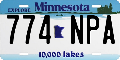 MN license plate 774NPA