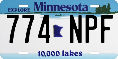 MN license plate 774NPF