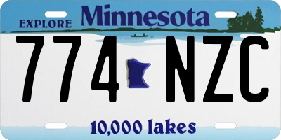 MN license plate 774NZC
