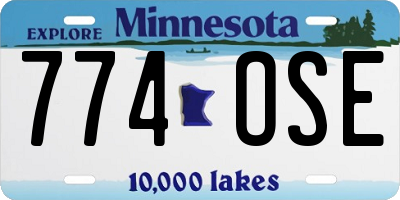 MN license plate 774OSE