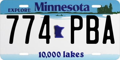 MN license plate 774PBA