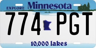 MN license plate 774PGT