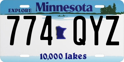 MN license plate 774QYZ