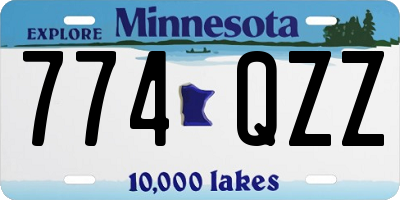 MN license plate 774QZZ