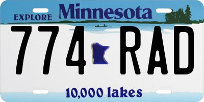 MN license plate 774RAD
