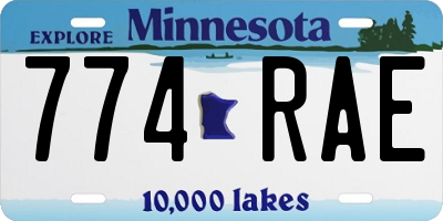 MN license plate 774RAE