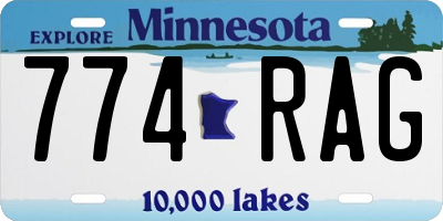 MN license plate 774RAG