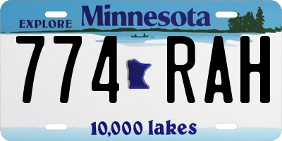 MN license plate 774RAH